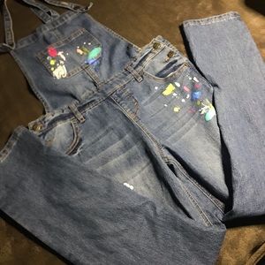 Cat & Jack Overalls With Paint splats (10/12)